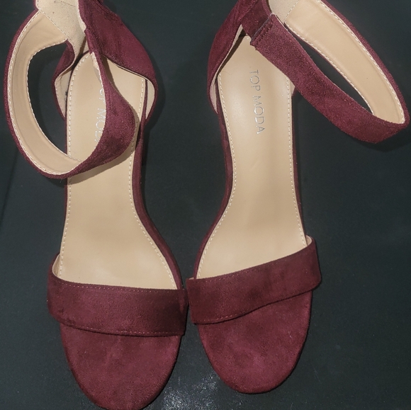TOP Moda Women's Maroon Heeled Sandals - Picture 1 of 4